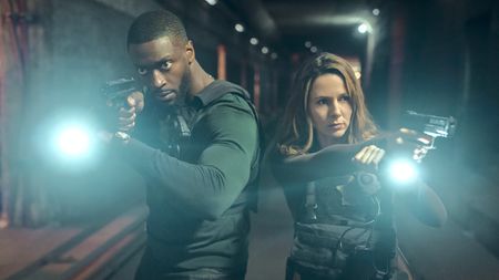 (L-R) Aldis Hodge and Alona Tal in "Cross" season 2 on Prime Video.