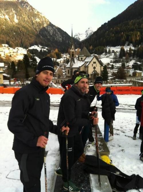 Peter Sagan and Moreno Moser at the Cannondale Pro Cycling gathering.