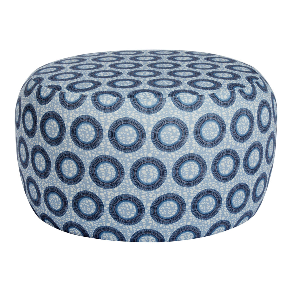 Ayo Blue Round Ottoman