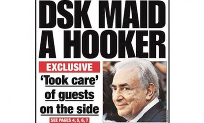 The Saturday cover of the New York Post calls the DSK accuser a hooker and now the 32-year-old is suing the paper and five of its journalists for libel.