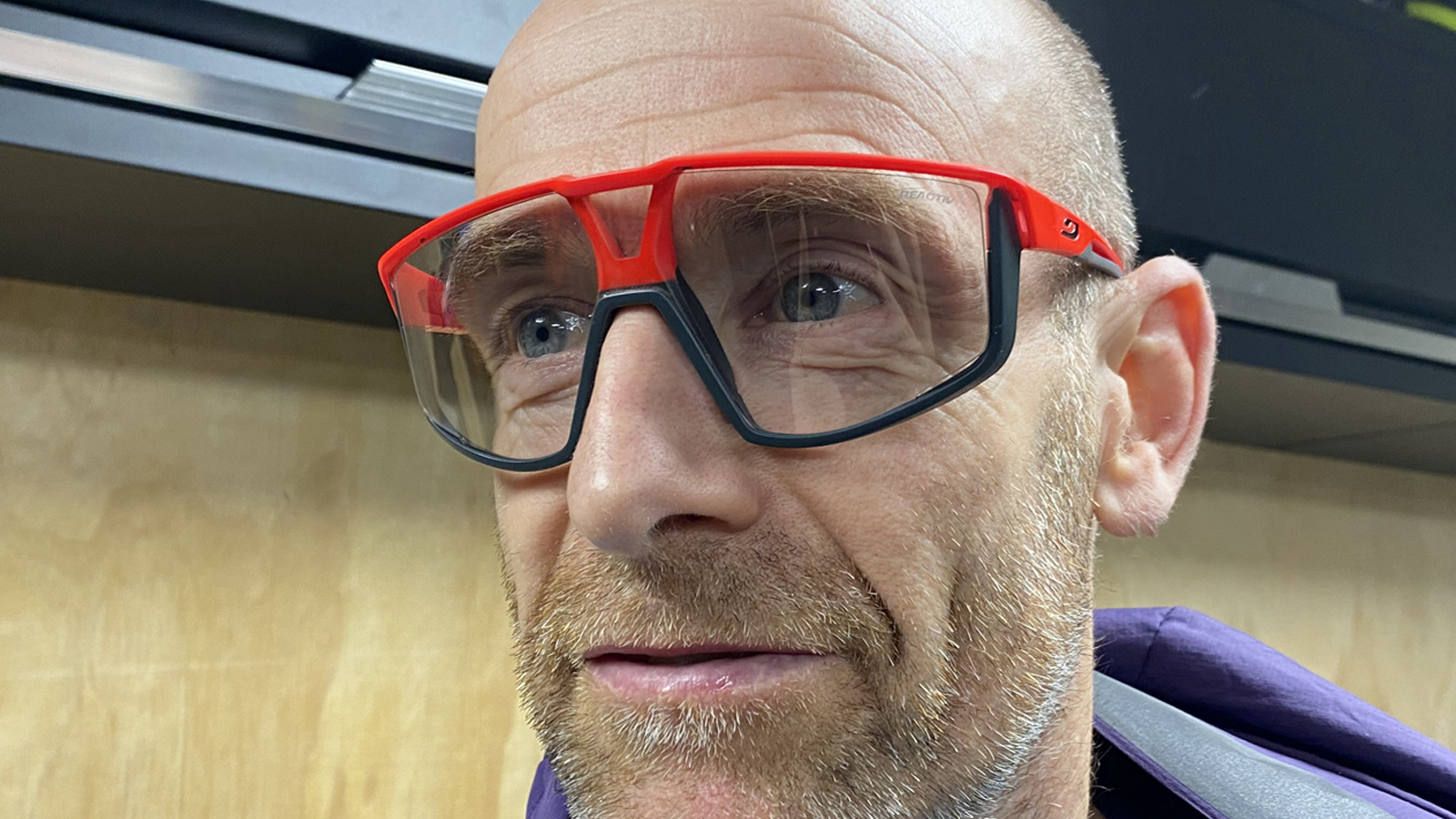 Guy Kesteven wearing a pair of Julbo Fury cycling glasses