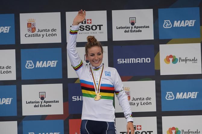 France's Pauline Ferrand-Prevot secures the gold medal at the World Championships