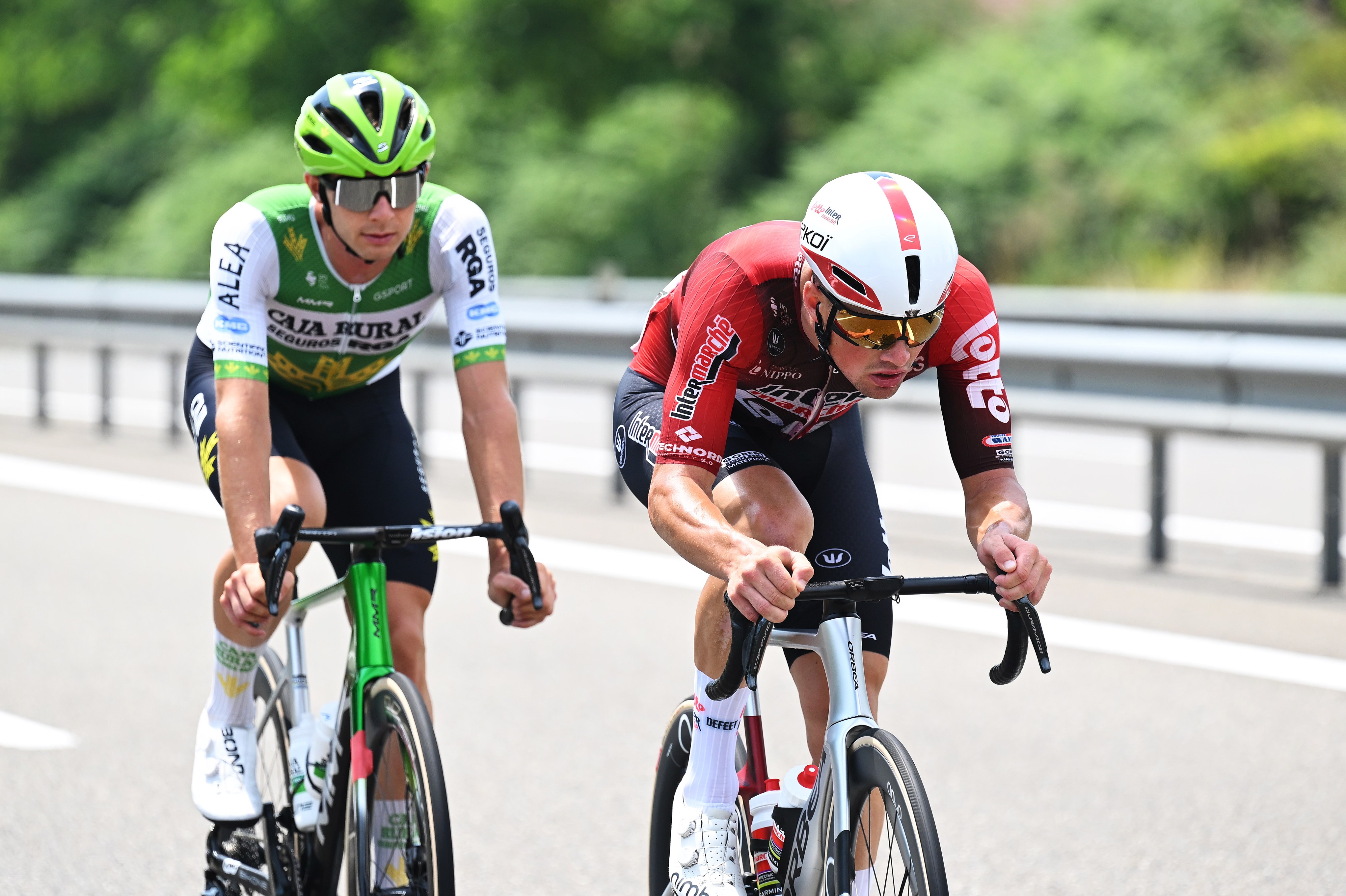 Baptiste Veistroffer with shaved arms at the Tour de France