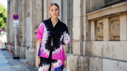 Woman Wearing Tie Dye Outfit