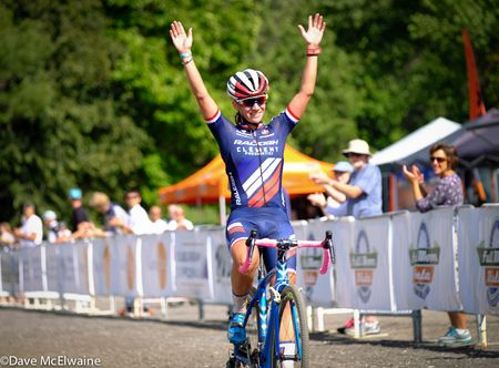 Caroline Mani (Raleigh Clement) taking the win in Rochester by 17 seconds.