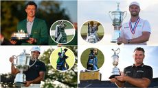 Rory McIlroy, Wyndham Clark, Aaron Rai and Ryan Fox hold Major trophies