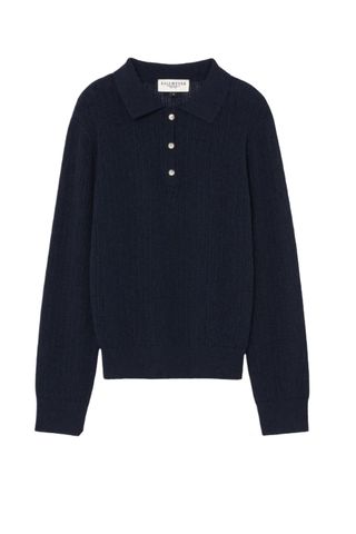 Aubrey Cashmere Polo in Navy