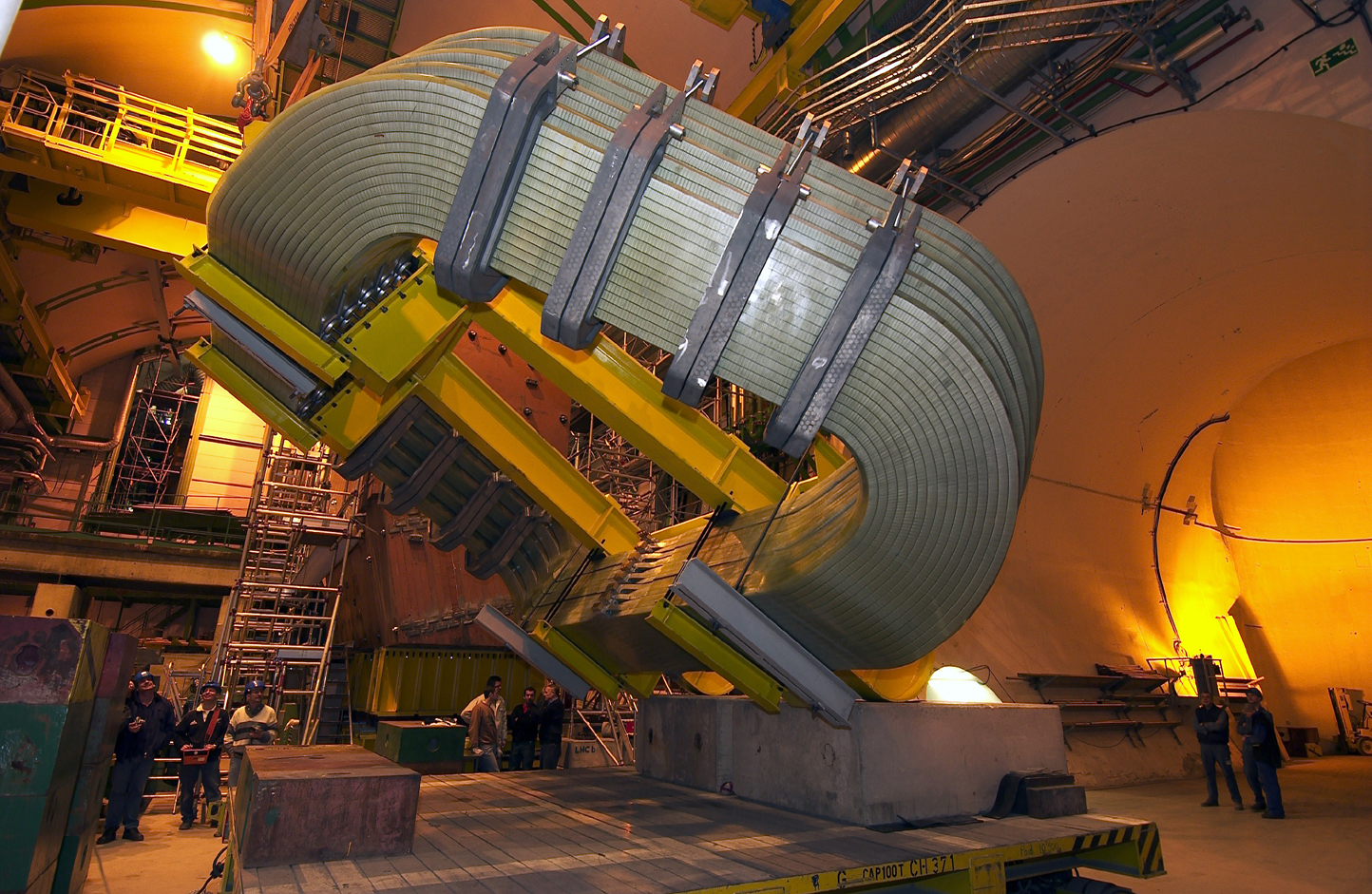 This giant magnetic is part of the LHCb experiment at the Large Hadron Collider in Geneva, Switzerland.