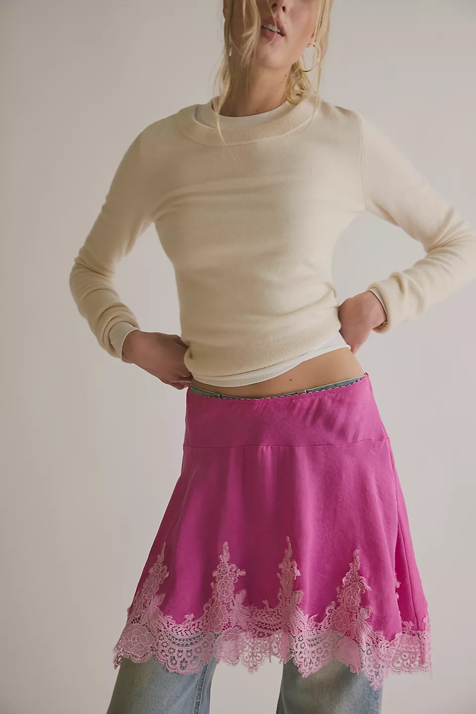 Free People, Something Satin Mini Slip Skirt