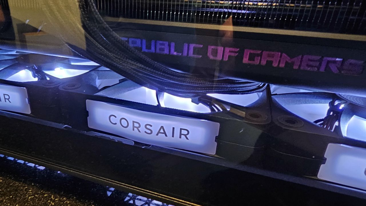 A close-up shot of Corsair's upcoming RX120 fans, which launch ahead of the new cases.