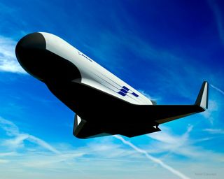 A digital representation of the Boeing-built XS-1 space plane.