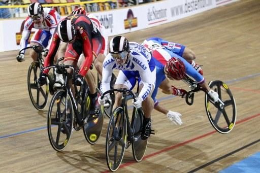 A crash in the men's keirin