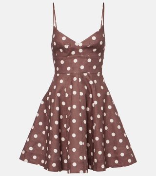 Acacia Polka-Dot Linen Minidress