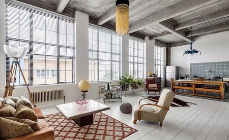 Living space in a loft apartment