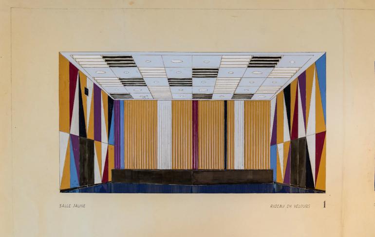 A sketch of the Time &amp;amp; Life Building&amp;rsquo;s auditorium.