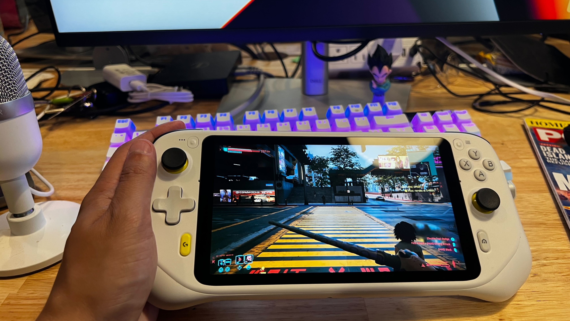 Cyberpunk 2077 streaming on Logitech G Cloud.