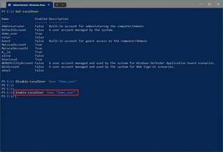 Enable Windows 11 account with PowerShell