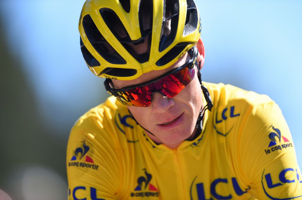 A disappointed Chris Froome (Team Sky) after stage 12