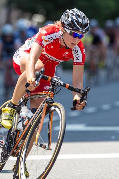 Leah Kirchman (Optum) works on keeping herself up front.