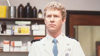 Actor Derek Thompson in a scene from episode 'Hide and Seek' of the BBC television series 'Casualty', April 10th 1986