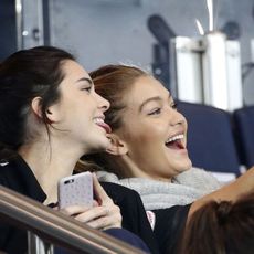 Kendall Jenner and Gigi Hadid pose for a selfie.