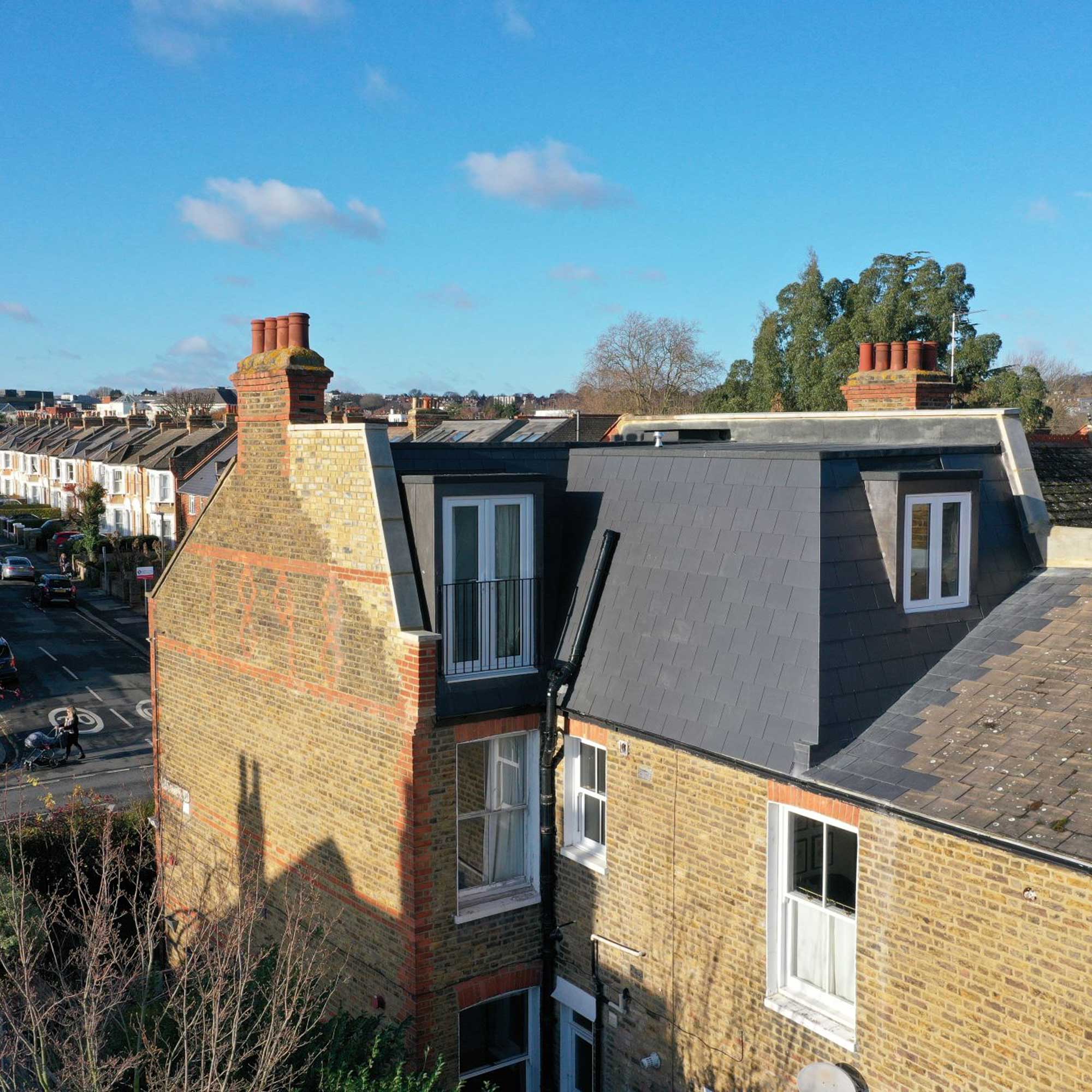 slate clad mansard loft conversion