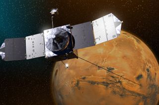 NASA's Mars Atmosphere and Volatile Evolution (MAVEN) spacecraft is providing information on the Martian atmosphere today, but will not really help with learning about past conditions related to volcanic activity.
