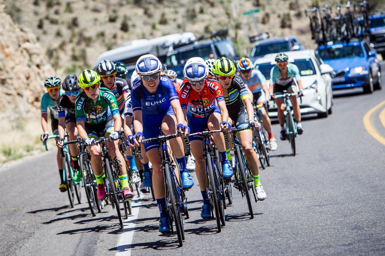 Tayler Wiles (UnitedHealthcare) on the front before an attack during stage 2 at Tour of the Gila.