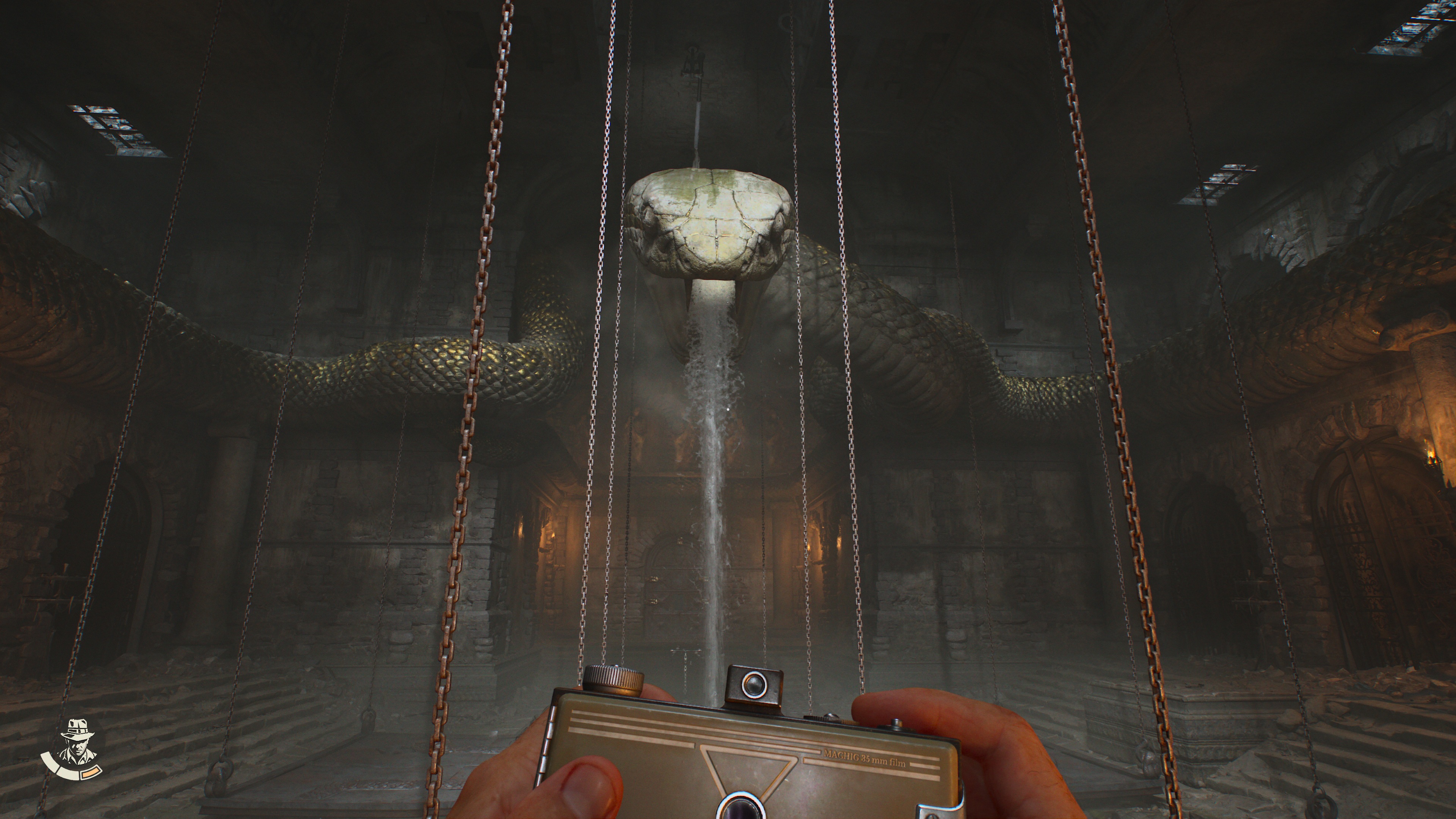 Snake statue in Indiana Jones and the Great Circle The Order of Giants