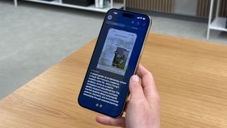 Visual Intelligence providing a summary in iOS 26