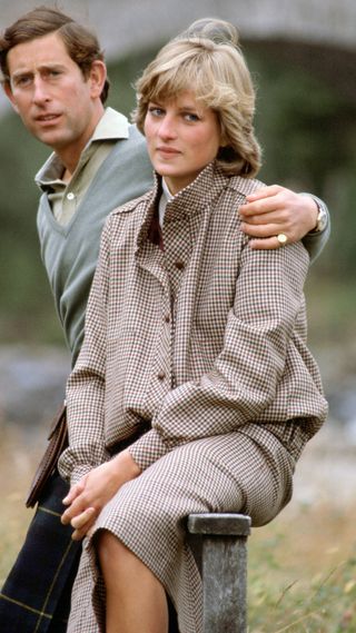 Princess Diana and Prince Charles during their honeymoon at Balmoral.