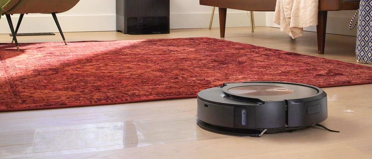 Roomba J9+ Combo robot vacuum and mop shown on floor