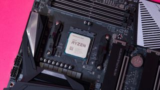 AMD Ryzen 5 3600X CPU shown in motherboard
