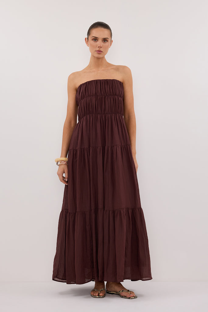 Artie Walnut Ramie Midi Dress