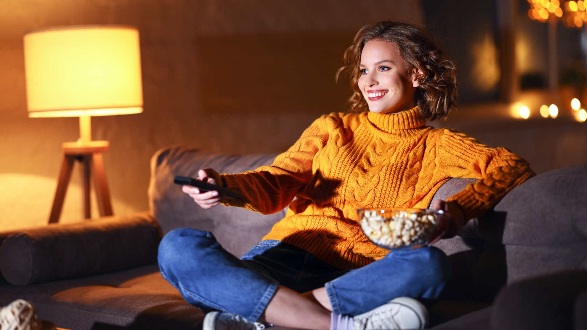 Woman watching TV 