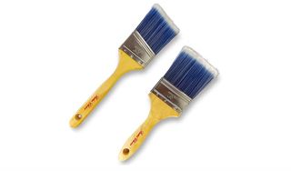 A pair of synthetic paintbrushes