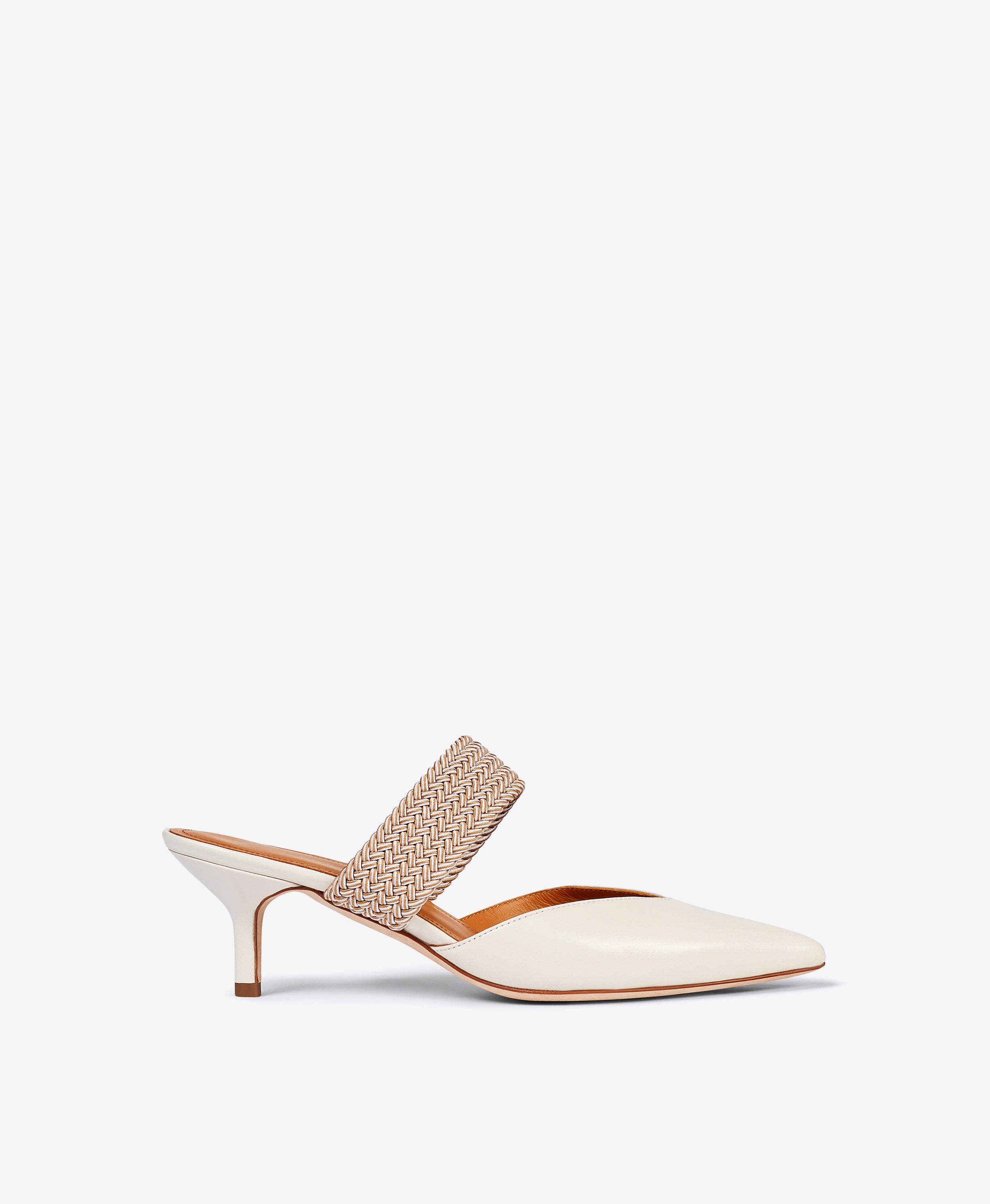 Maisie 45 White Leather Mules