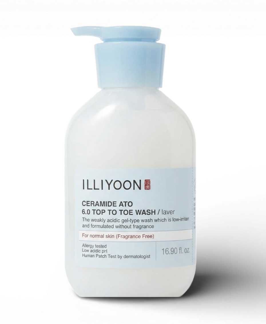 Illiyoon Ceramide Ato 6.0 Top to Toe Wash - Mild Cleanser for Baby Body, 16.9 Fl Oz (500ml)