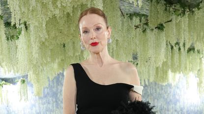 Julianne Moore wearing a black one strap dress at the Met Gale 2026