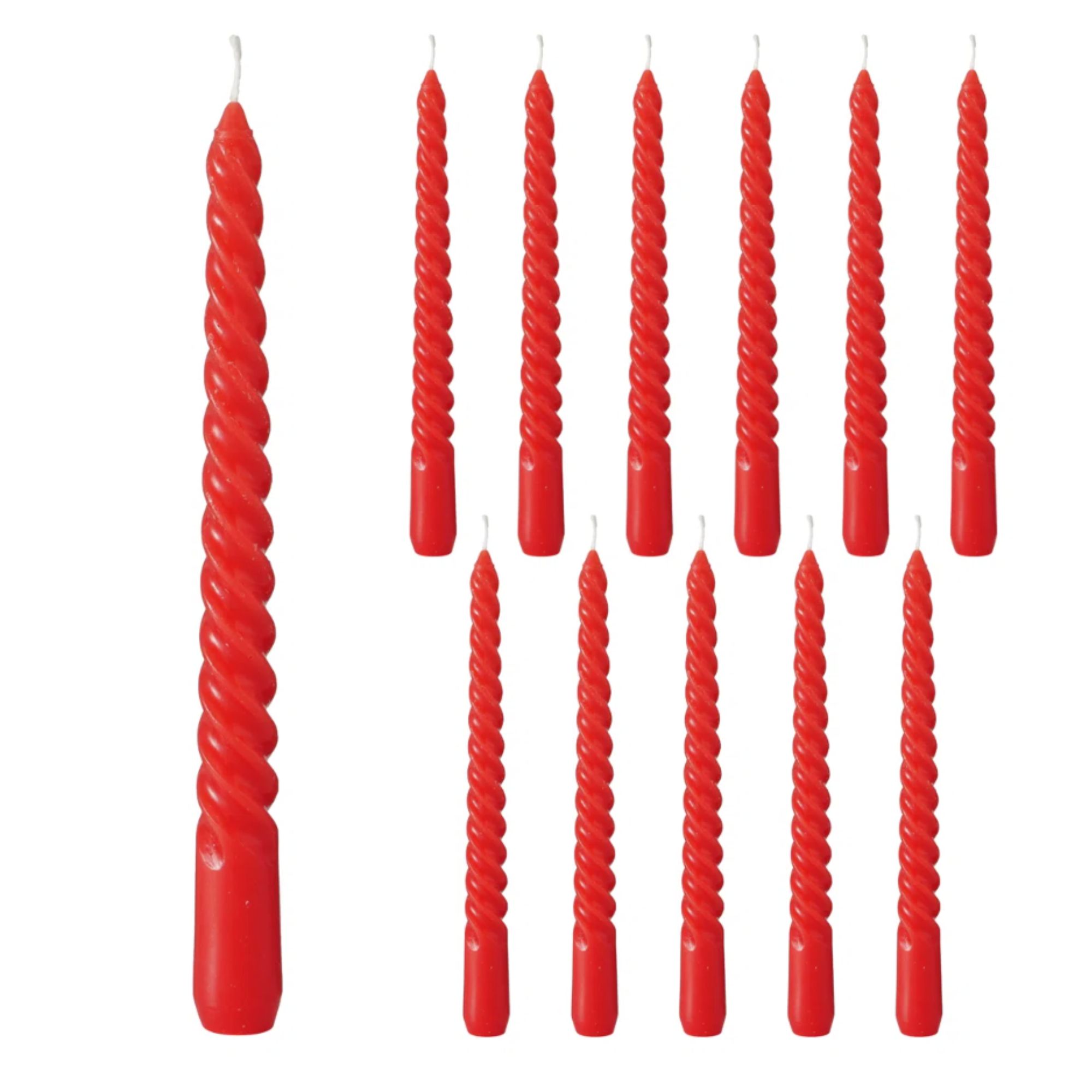 Unscented Taper Candle - Matte Red