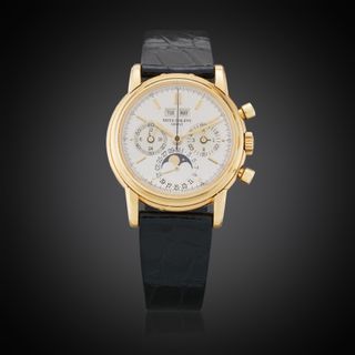 gold watch with black strap