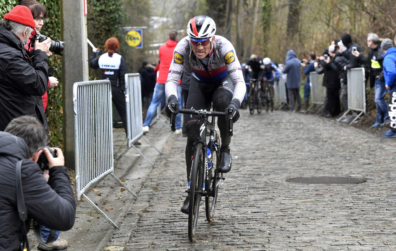 Zdenek Stybar (Quick-Step Floors) attacks in the Taaienberg