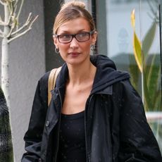 Bella Hadid was spotted walking her dog in leggings and chunky Nike Shox TL sneakers