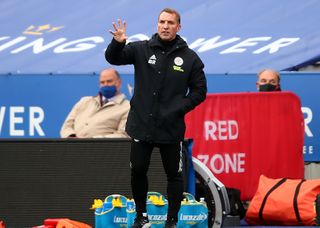 Leicester City manager Brendan Rodgers on the touchline during the Premier League match at The King Power Stadium, Leicester.