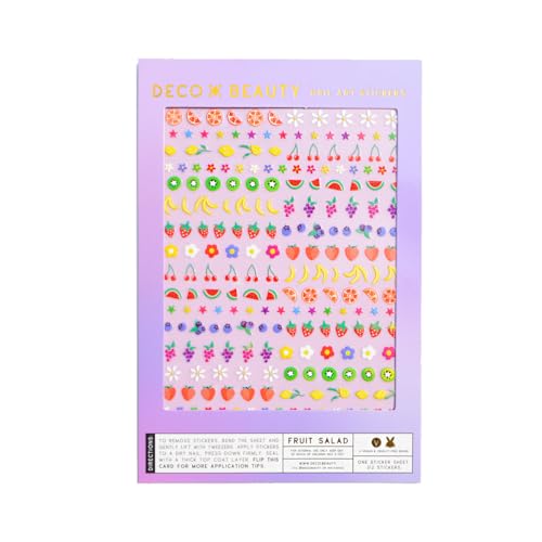 Deco Beauty Fruit Salad Nail Stickers - Trendy, Long-Lasting Nail Art Decals – Easy Diy Application for Salon-Quality Manicures