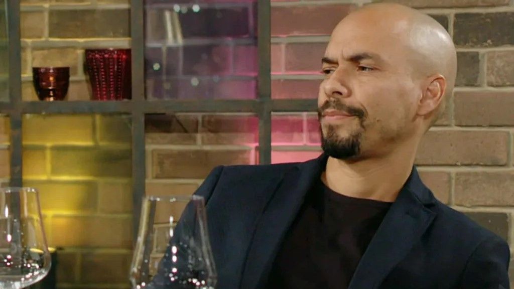 Bryton James as Devon upset in The Young and the Restless