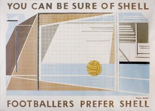 An illustration of a ball going into a football net