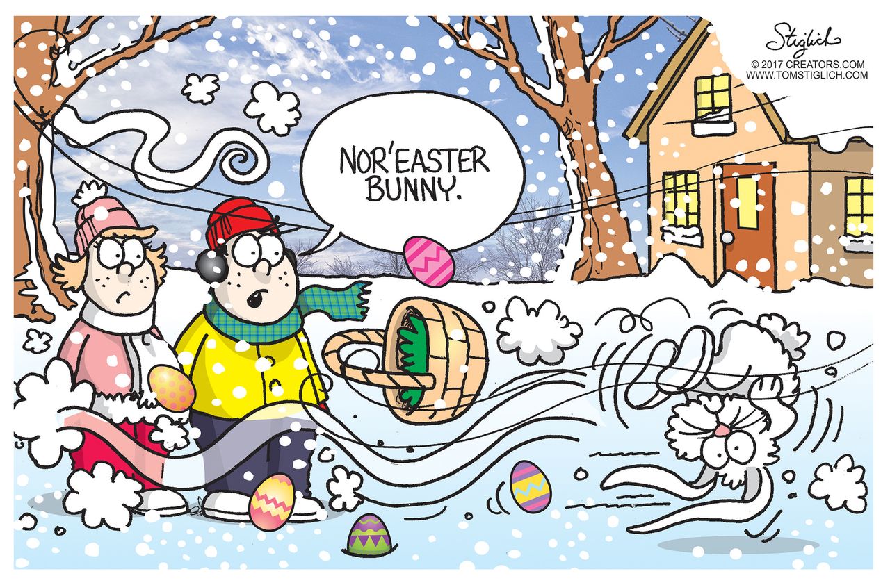 Editorial Cartoon U.S. Easter snow storm Winter Spring