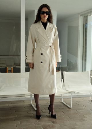 Long Oversized Double-Breasted Trench Coat - Women | Mango United Kingdom