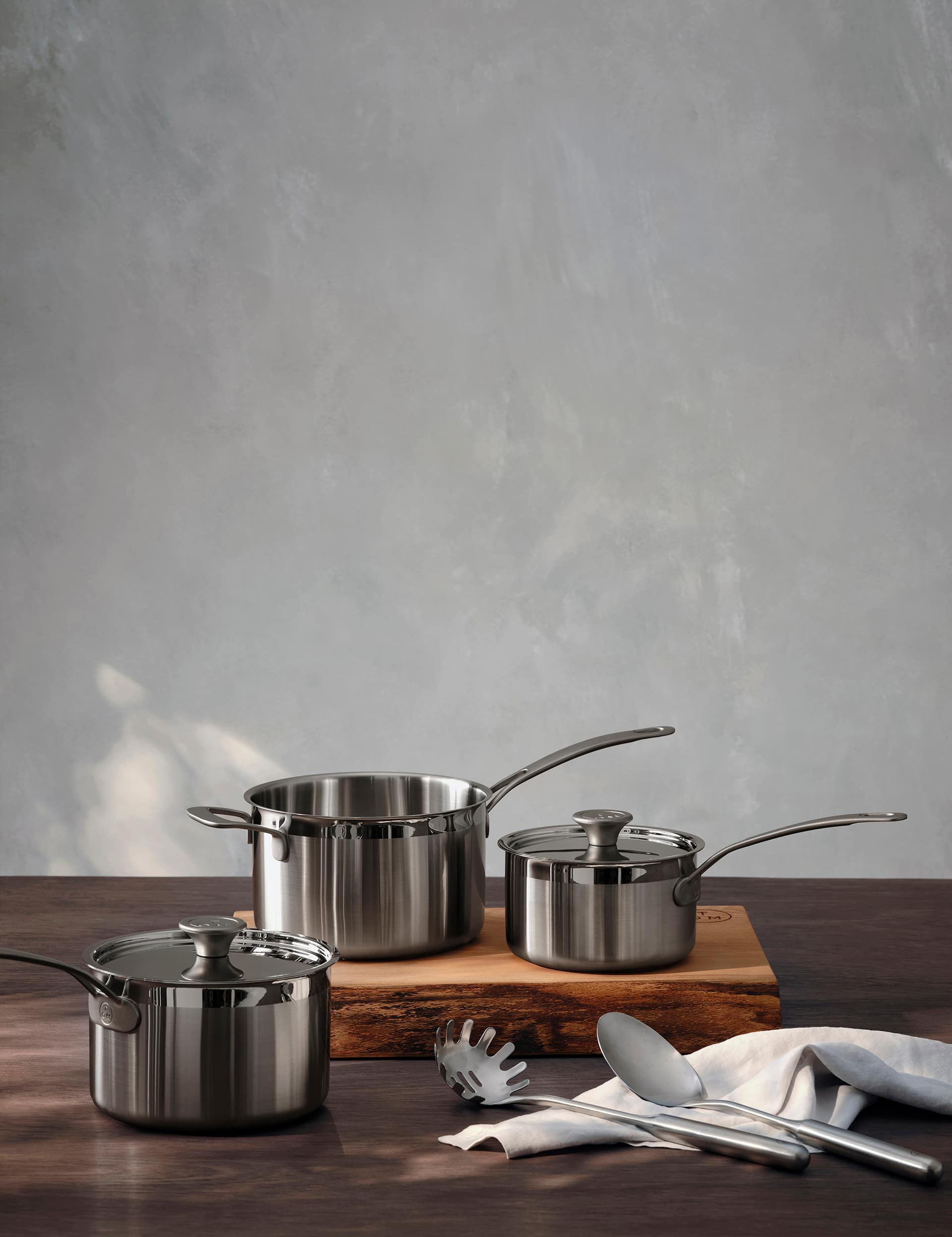 3 Piece Stainless Steel Saucepan Set